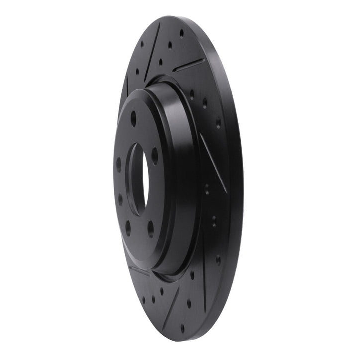 R1 09-25 Audi A4 Left Drilled And Slotted Black Brake Rotor