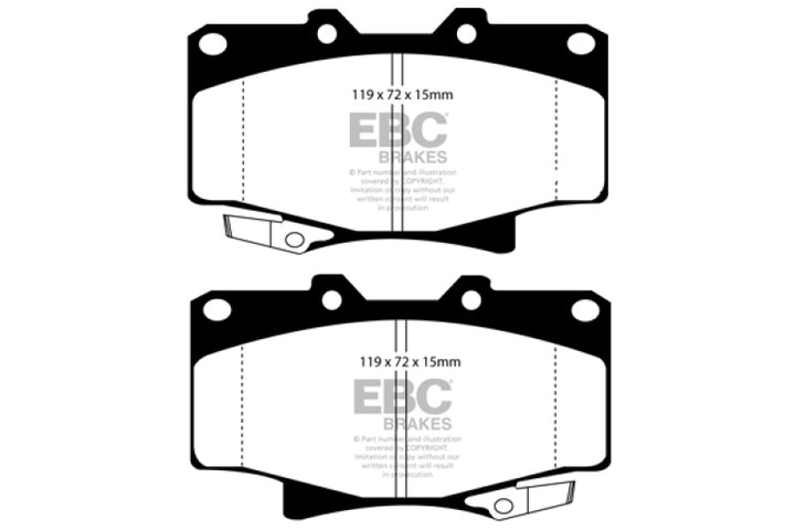 EBC Yellowstuff Front Brake Pads for 96-97 Lexus LX450 4.5 - OneFastShop