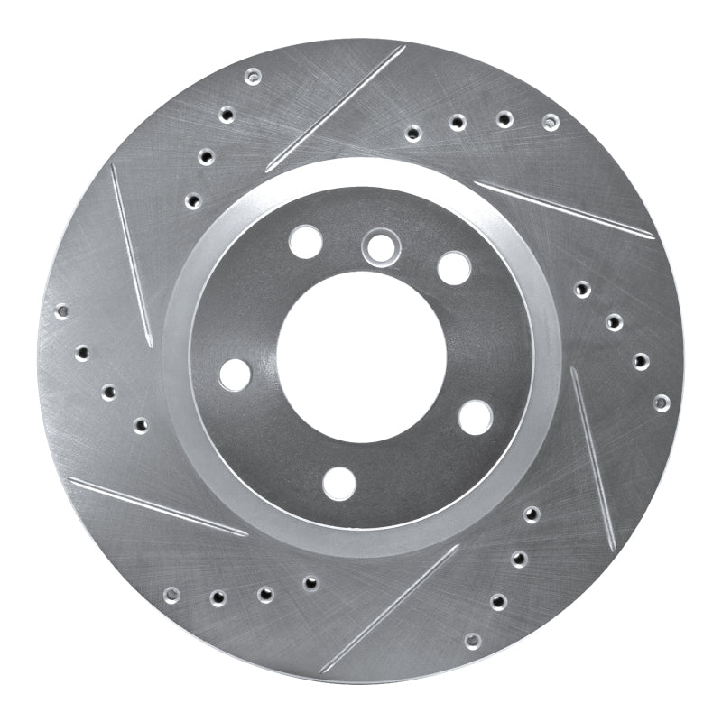 R1 Concepts Silver Front Right Drilled & Slotted Brake Rotor - BMW M3 / Z3 1995-2002