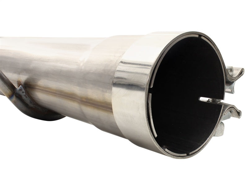 aFe MACHForce XP Exhaust 3in-3.5in SS Single Side Exit with Polish Tip for 99-04 Ford F-250 V8 5.4L/6.8L