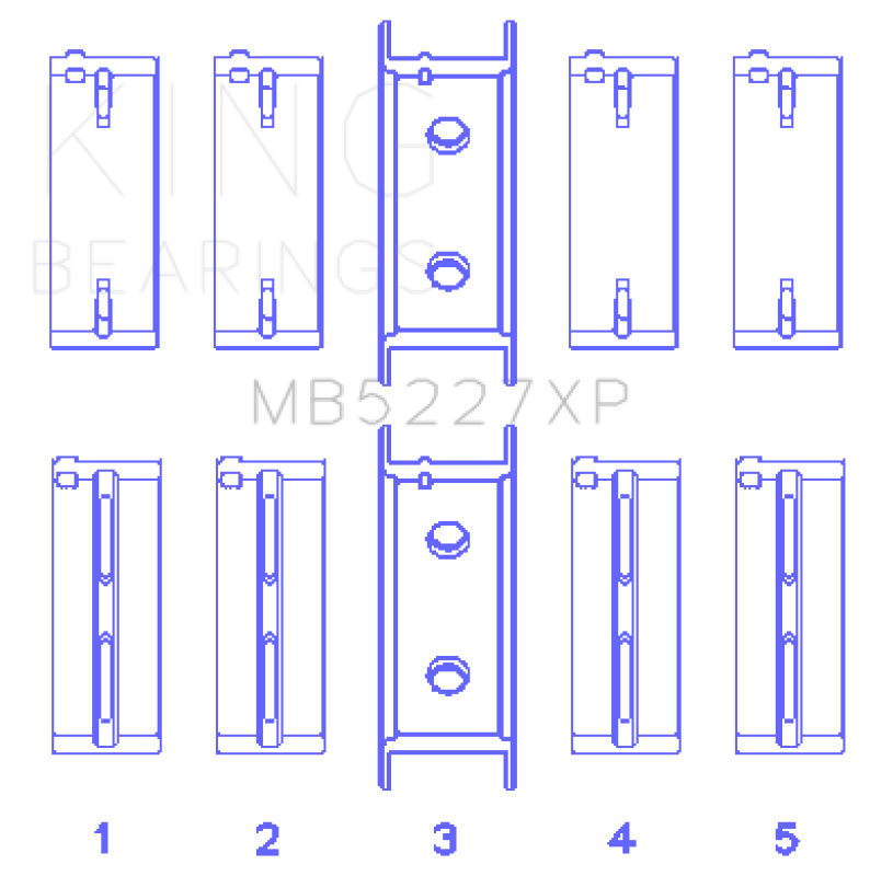 King Engine Bearings 4G63/4G64 Main Bearing Set for 1988–1997 Eclipse (STD)