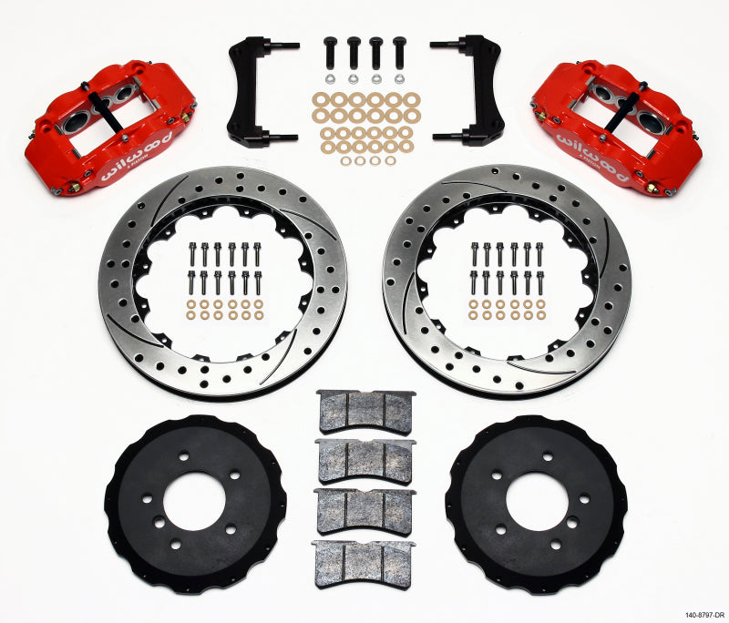 Wilwood Narrow Superlite 6R Front Hat Kit 13.06in Drilled Red BMW E36 M3 1995-1999 - OneFastShop