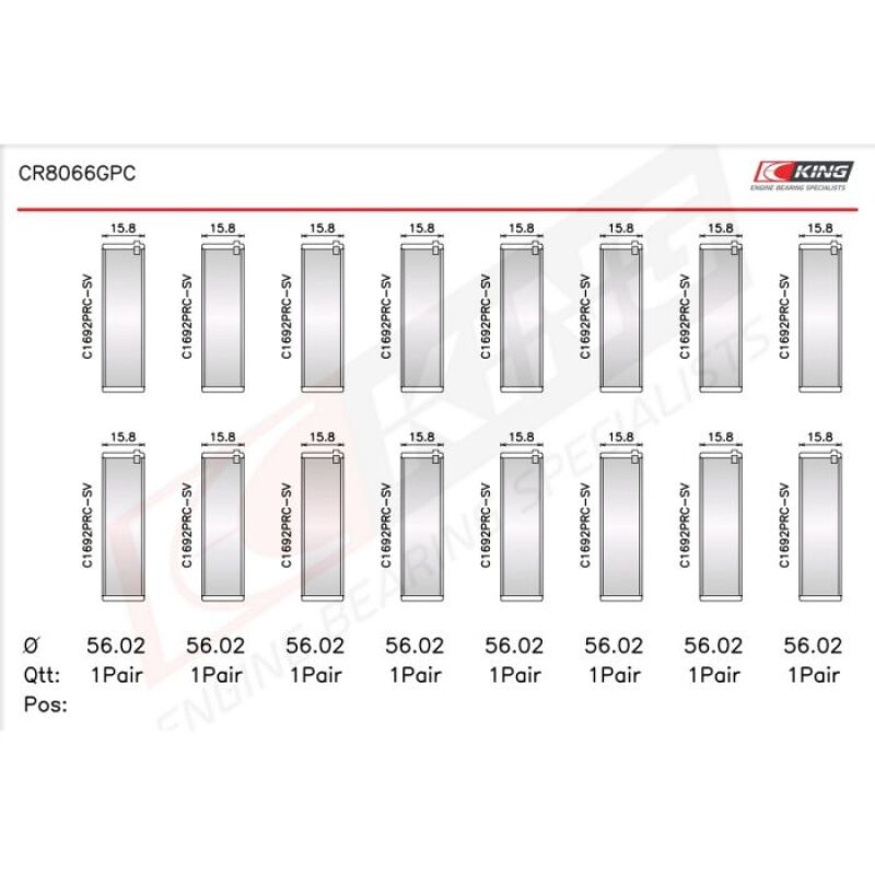 King Coated and Graded Rod Bearing Set - BMW S65B40 M3 (E9x) 2008-2013 - Size 0.25mm, image 3