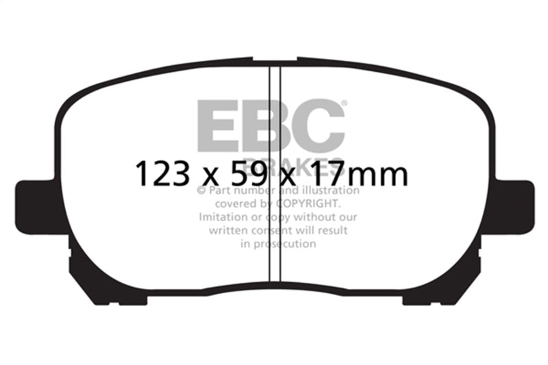 EBC Yellowstuff Front Brake Pads - Toyota Corolla, Matrix, Pontiac Vibe 2003-2008
