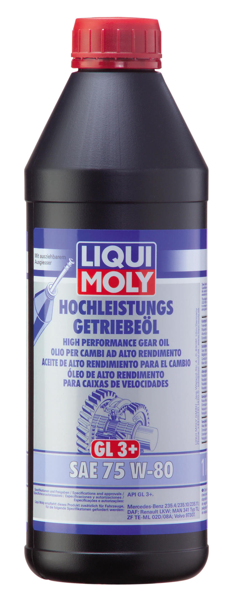LIQUI MOLY High Performance Gear Oil GL3+ 75W-80 - 1L (6 Pack)