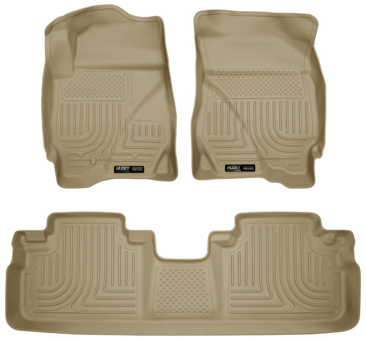 Husky Liners WeatherBeater Combo Tan Floor Liners for 09-12 Ford Escape/Mazda Tribute (Base/Hybrid)