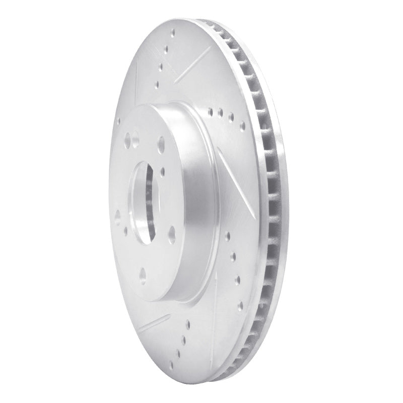 R1 Concepts E-Line Silver Front Left Drilled & Slotted Brake Rotor - Honda Civic 2016-2026, image 5