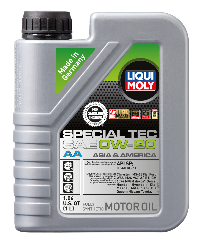 LIQUI MOLY 1L Special Tec AA Motor Oil SAE 0W20 for Acura 2013-2025, Buick 2021-2025, Cadillac 2015-2025, Chevrolet 2015-2025