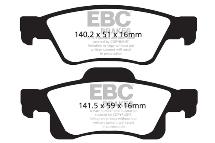EBC Extra Duty Rear Brake Pads - Dodge Durango, Jeep Grand Cherokee, Gladiator 2011-2023