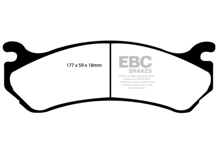 EBC Greenstuff 6000 Front Brake Pads - GMC Sierra 1500, Chevrolet Avalanche 1500, Silverado 1500 1999-2013