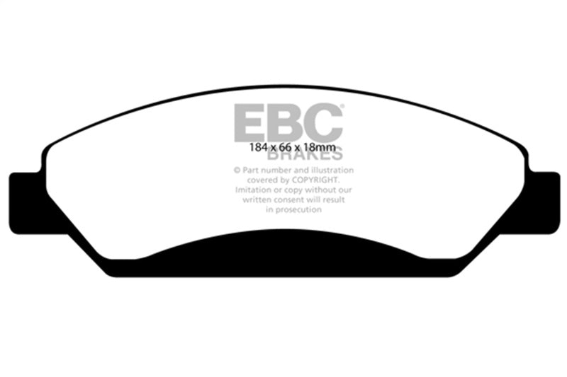EBC Greenstuff 6000 Front Brake Pads - Chevrolet Silverado 1500, GMC Sierra 1500, Sierra 1500 Classic 2005-2007