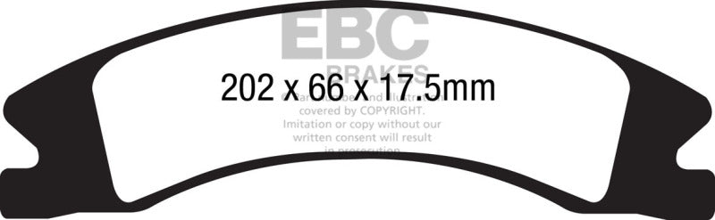 EBC Greenstuff 6000 Front Brake Pads - Cadillac Escalade ESV, GMC Sierra 2500 HD, Nissan TITAN XD 2011-2023