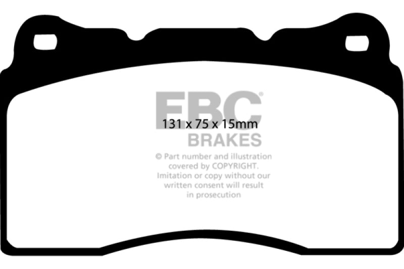 EBC Greenstuff Front Brake Pads - Honda Civic, Tesla S, Cadillac CTS 2003-2025, view 2