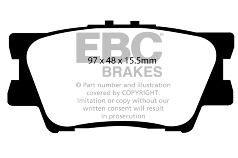 EBC Greenstuff Rear Brake Pads - Toyota Camry, Avalon, Lexus ES350/ES300h 2007-2023, view 2