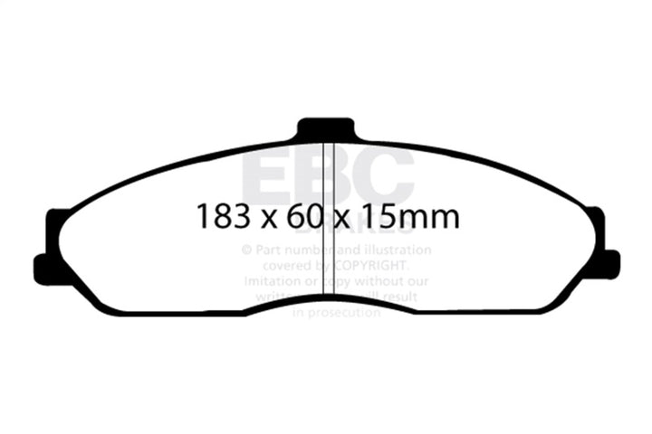 EBC Redstuff Front Brake Pads - Chevrolet Corvette, Cadillac XLR, Pontiac GTO 1997-2013, view 2