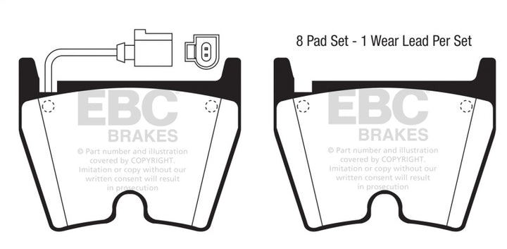 EBC Redstuff Front Brake Pads - Audi RS3, TT RS Quattro 2017-2022, view 2