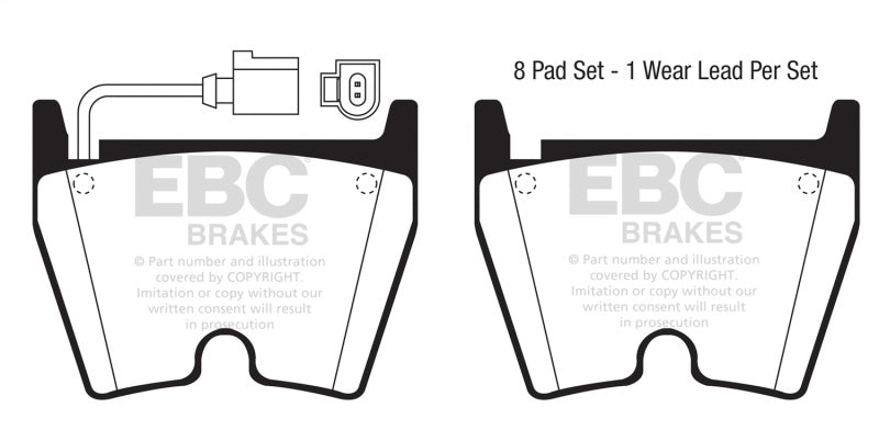 EBC Redstuff Front Brake Pads - Audi RS3, TT RS Quattro 2017-2022, view 2