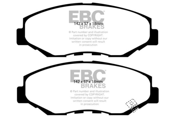 EBC Redstuff Front Brake Pads - Honda Civic, Accord, Acura ILX 2003-2021, view 2