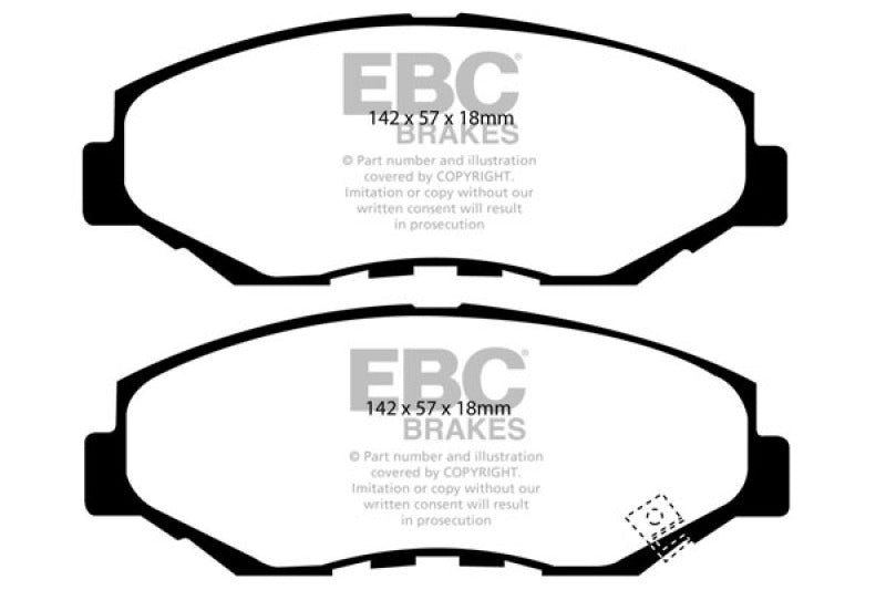 EBC Redstuff Front Brake Pads - Honda Civic, Accord, Acura ILX 2003-2021, view 2