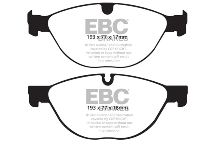 EBC Redstuff Front Brake Pads - Jaguar XJ, XF, XKR 2009-2019