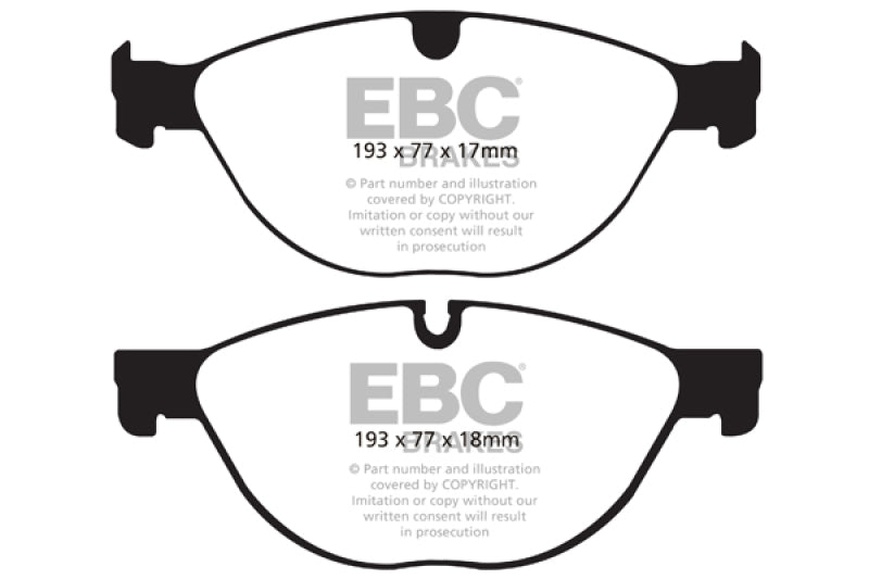EBC Redstuff Front Brake Pads - Jaguar XJ, XF, XKR 2009-2019, view 2
