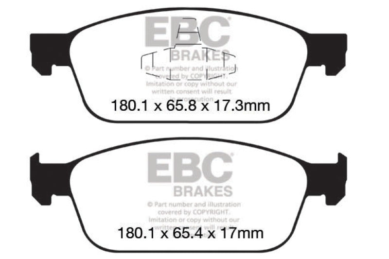 EBC Redstuff Front Brake Pads - Ford Focus, Lincoln MKC 2012-2019