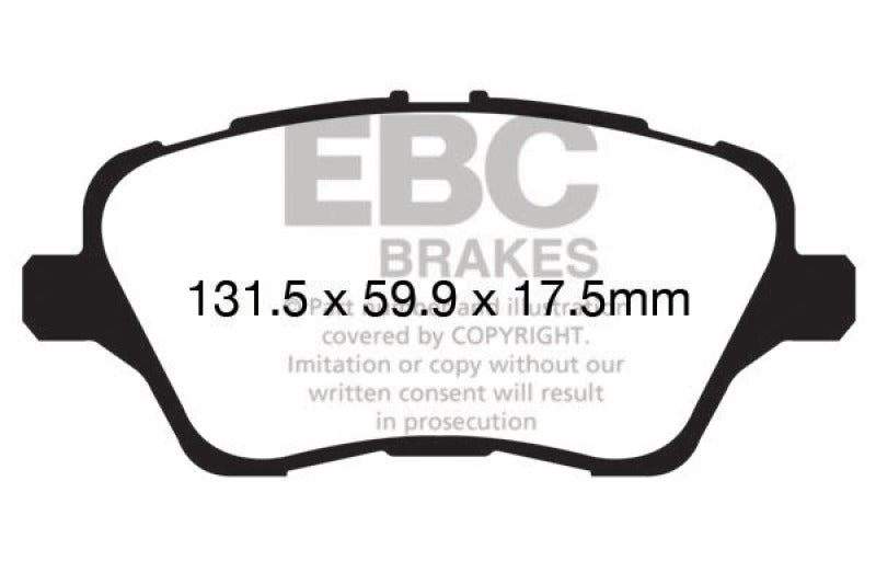 EBC Redstuff Front Brake Pads - Ford Fiesta 2013-2019