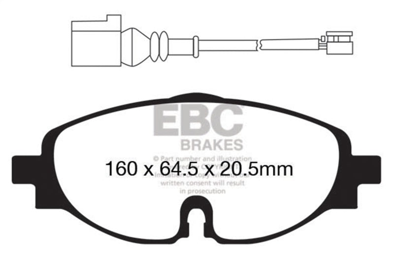 EBC Redstuff Front Brake Pads - Volkswagen Golf, Jetta, Audi A3 2015-2024