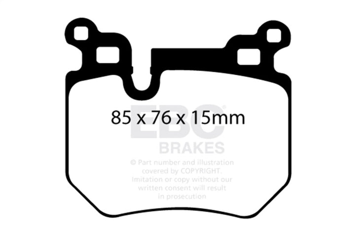 EBC Redstuff Rear Brake Pads - BMW 135i / 135is 2008-2013, view 4