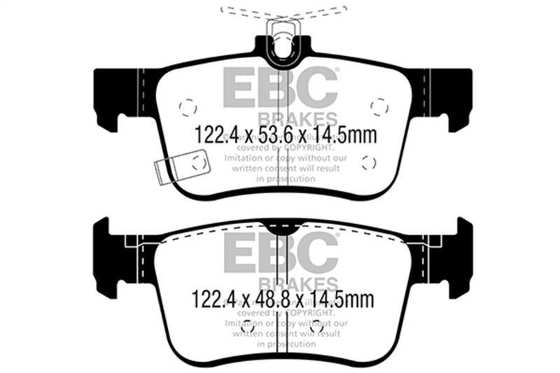 EBC Redstuff Rear Brake Pads - Honda Civic, Acura RDX, Alfa Romeo Stelvio 2016-2023