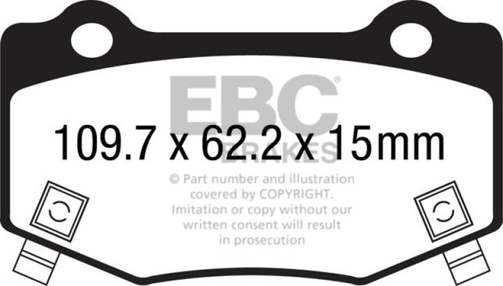 EBC Redstuff Rear Brake Pads - Cadillac ATS, Chevrolet Camaro, Corvette 2014-2023
