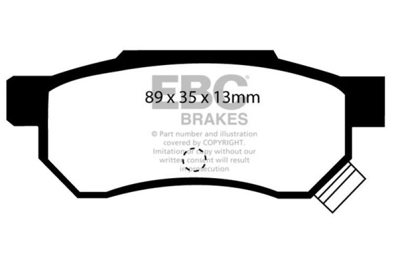 EBC Redstuff Rear Brake Pads - Honda Civic, Prelude, Acura Integra 1985-2001