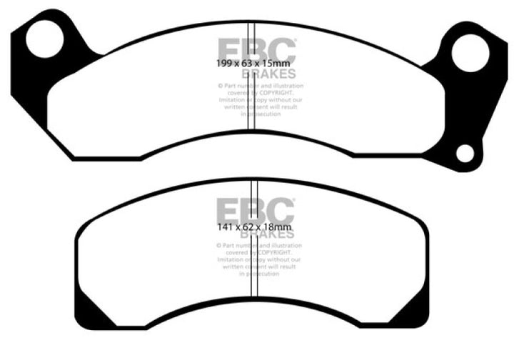EBC Yellowstuff Front Brake Pads - Ford Mustang, Lincoln Continental, Town Car 1980-2002