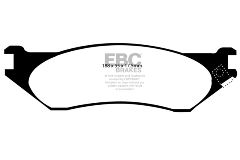 EBC Yellowstuff Front Brake Pads - Dodge Ram 2500, Ford F-150, Expedition 1997-2008