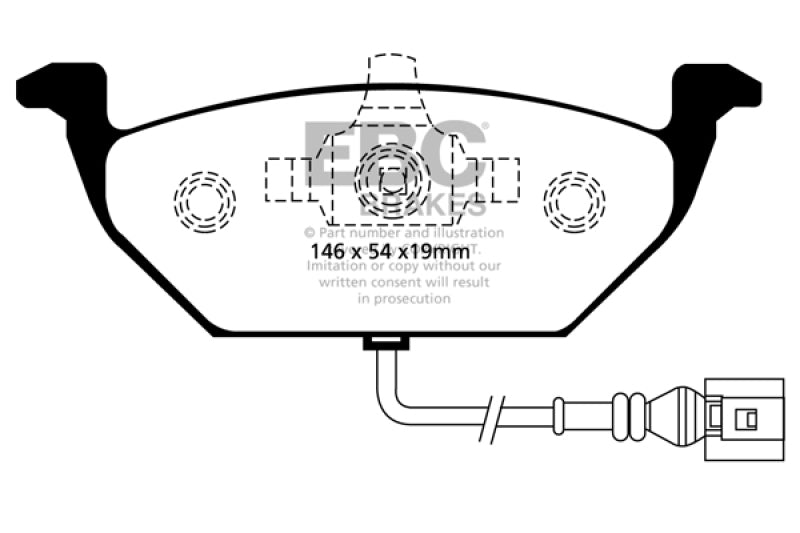 EBC Yellowstuff Front Brake Pads - Volkswagen Jetta, Golf, Beetle 1999-2023