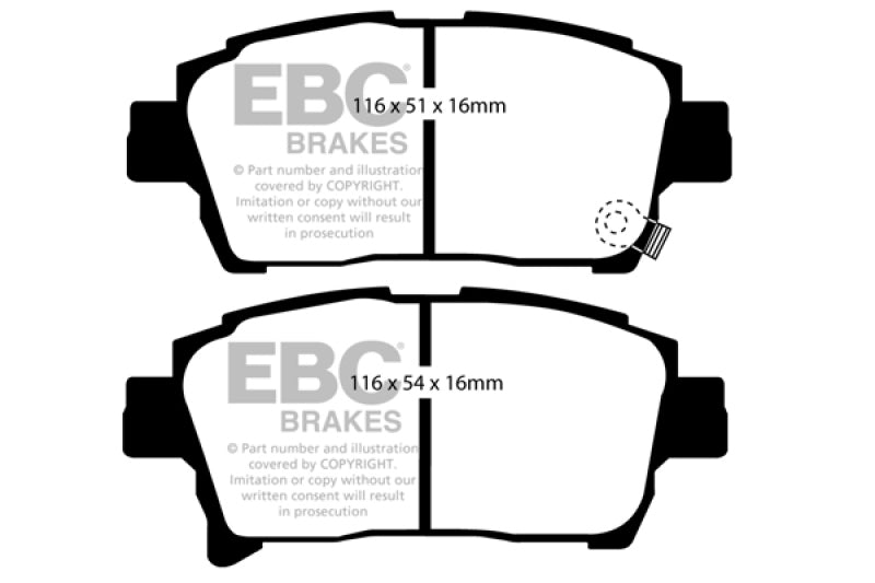 EBC Yellowstuff Front Brake Pads - Toyota Prius, Scion xA, xB 2003-2009