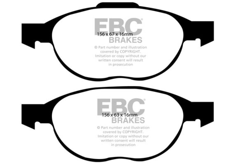EBC Yellowstuff Front Brake Pads - Ford Focus, Escape, Volvo S40 2004-2022