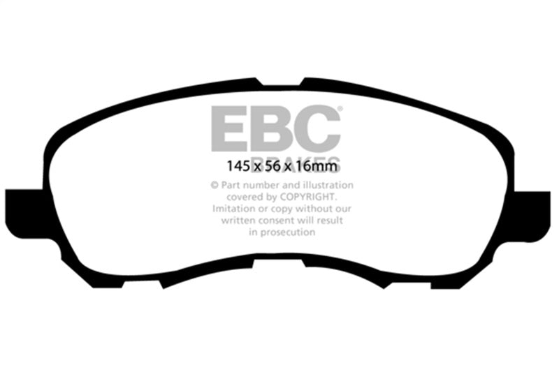 EBC Yellowstuff Front Brake Pads - Mitsubishi Lancer, Eclipse, Dodge Caliber 2001-2021