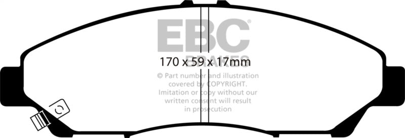 EBC Yellowstuff Front Brake Pads - Honda Pilot, Ridgeline, Acura RLX 2007-2023