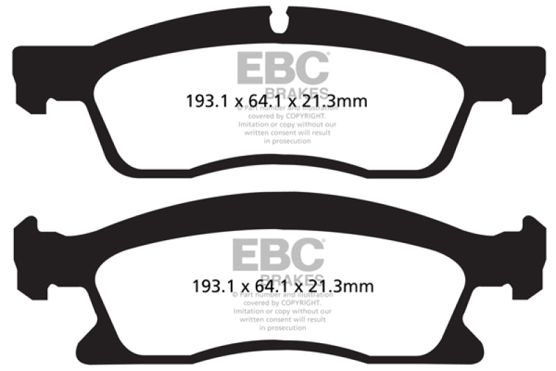 EBC Yellowstuff Front Brake Pads - Dodge Durango, Jeep Grand Cherokee, Mercedes-Benz GLE350 1970-2023