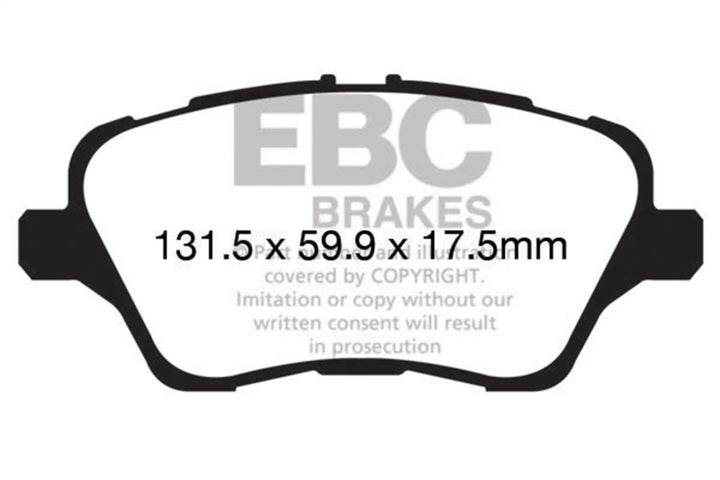 EBC Yellowstuff Front Brake Pads - Ford Fiesta 2013-2019, view 2