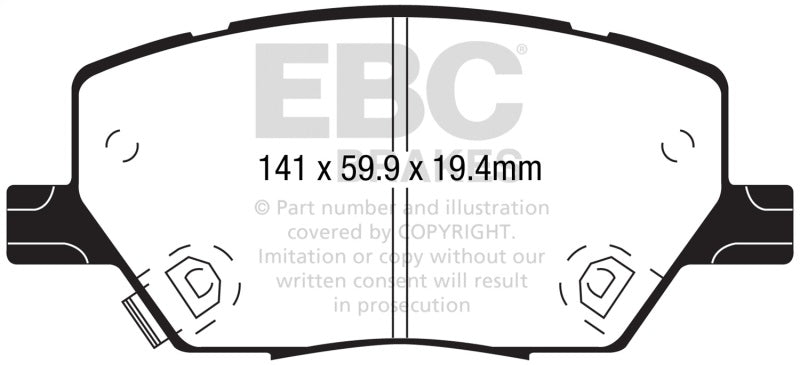 EBC Yellowstuff Front Brake Pads - Jeep Renegade, Compass, Fiat 500X 2015-2023