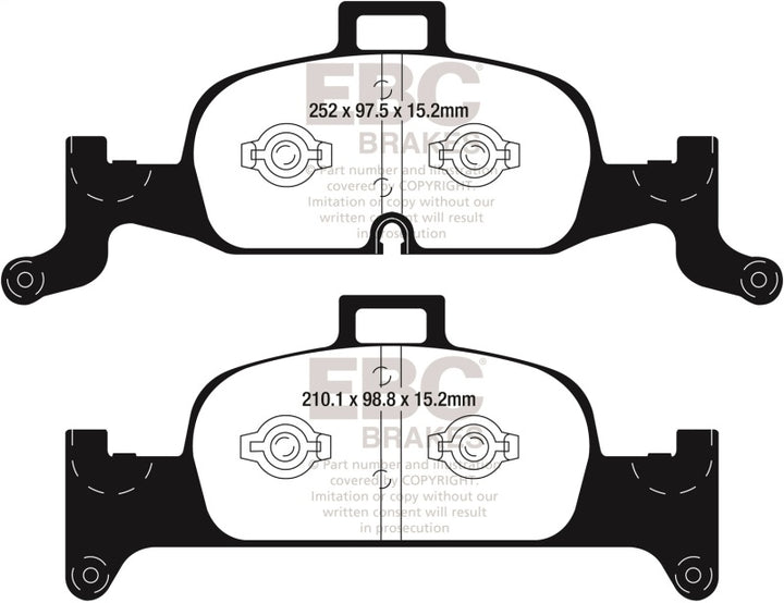 EBC Yellowstuff Front Brake Pads - Audi A5, A4 2017-2023, view 3