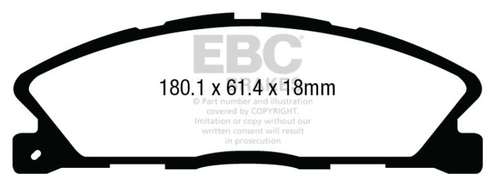 EBC Yellowstuff Front Brake Pads - Lincoln MKT, Ford Explorer, Taurus 2013-2019