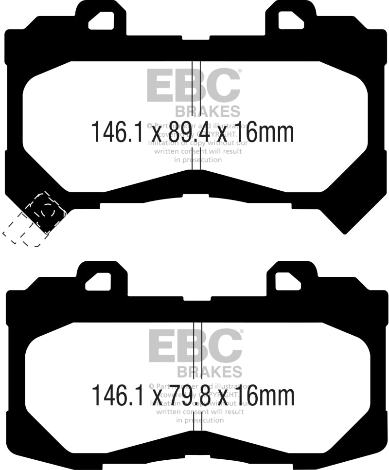 EBC Yellowstuff Front Brake Pads - GMC Canyon, Chevrolet Colorado 2015-2022
