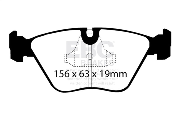 EBC Yellowstuff Front Brake Pads - BMW Z4, Z3, M3 1988-2009, view 2