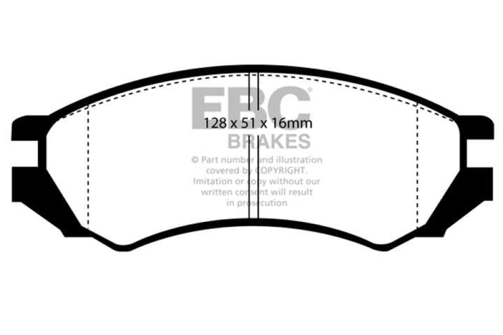 EBC Yellowstuff Front Brake Pads - Nissan Sentra, NX, Saturn SC 1991-2002