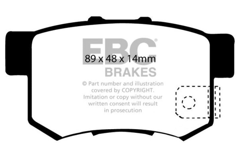 EBC Yellowstuff Rear Brake Pads - Honda Accord, Civic, Suzuki Kizashi 1986-2022