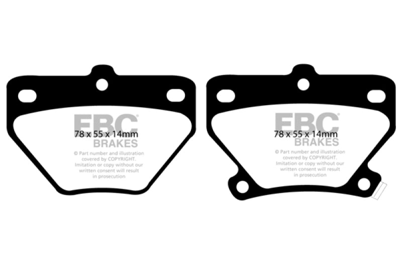 EBC Yellowstuff Rear Brake Pads - Toyota Corolla, Celica, Pontiac Vibe 2000-2008