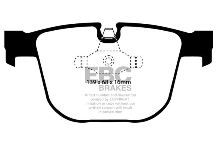 EBC Yellowstuff Rear Brake Pads - BMW X5, X6, Alpina B7 2002-2021, view 2